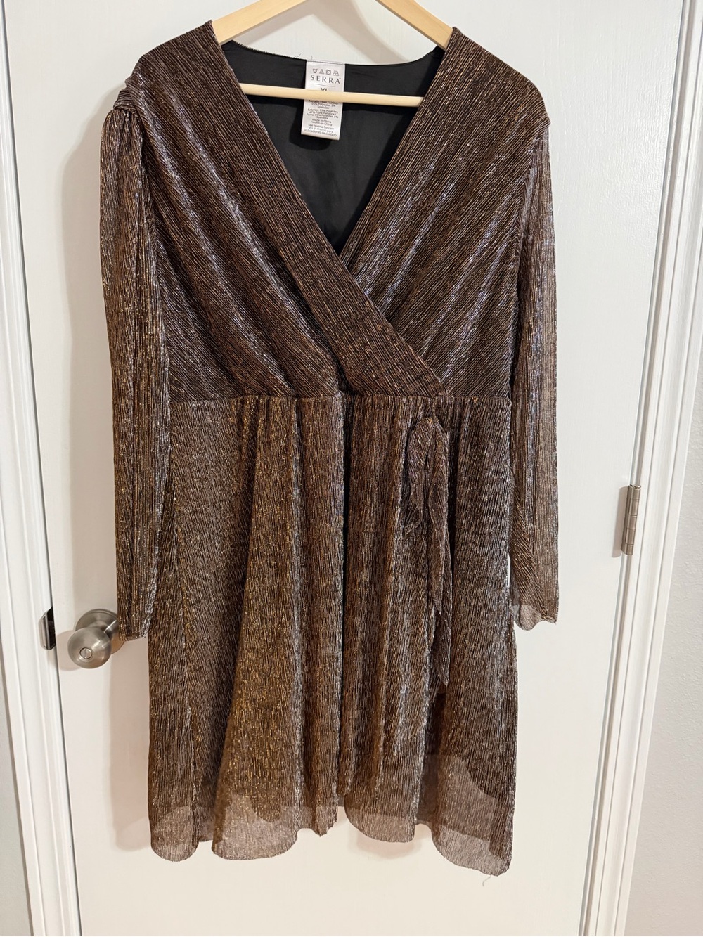 Serra Metallic Wrap Dress